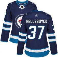 Dámské Dresy Winnipeg Jets Connor Hellebuyck 37 Navy Authentic