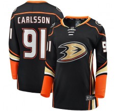 Dámský Dres Anaheim Ducks Leo Carlsson 91 Černá Breakaway Domácí