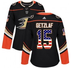 Dámský Dres Anaheim Ducks Ryan Getzlaf 15 USA Flag Fashion Černá Authentic