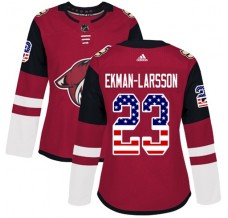 Dámský Dres Arizona Coyotes Oliver Ekman-Larsson 23 USA Flag Fashion Červená Authentic