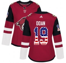 Dámský Dres Arizona Coyotes Shane Doan 19 USA Flag Fashion Červená Authentic