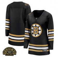 Dámský Dres Boston Bruins Blank 100th Anniversary Patch Černá Premier Breakaway Alternativní