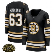 Dámský Dres Boston Bruins Brad Marchand 63 100th Anniversary Patch Černá Premier Breakaway Alternativní