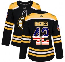 Dámský Dres Boston Bruins David Backes 42 USA Flag Fashion Černá Authentic