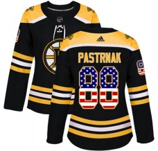 Dámský Dres Boston Bruins David Pastrnak 88 USA Flag Fashion Černá Authentic