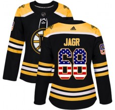 Dámský Dres Boston Bruins Jaromir Jagr 68 USA Flag Fashion Černá Authentic