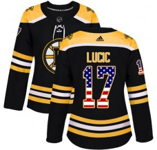 Dámský Dres Boston Bruins Milan Lucic 17 USA Flag Fashion Černá Authentic