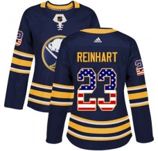 Dámský Dres Buffalo Sabres Sam Reinhart 23 USA Flag Fashion Námořnická Modrá Authentic