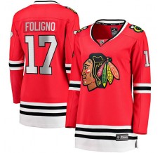 Dámský Dres Chicago Blackhawks Nick Foligno 17 Červená Breakaway Domácí