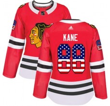 Dámský Dres Chicago Blackhawks Patrick Kane 88 USA Flag Fashion Červená Authentic