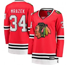 Dámský Dres Chicago Blackhawks Petr Mrazek 34 Červená Breakaway Domácí