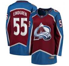 Dámský Dres Colorado Avalanche Ryan Lindgren 55 Burgundská Červená Breakaway Domácí