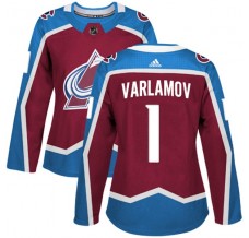 Dámský Dres Colorado Avalanche Semyon Varlamov 1 Burgundská Červená Authentic