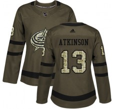 Dámský Dres Columbus Blue Jackets Cam Atkinson 13 Maskáčová Zelená Authentic