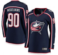 Dámský Dres Columbus Blue Jackets Elvis Merzlikins 90 Námořnická Modrá Breakaway Domácí