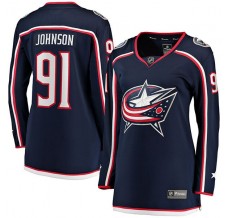 Dámský Dres Columbus Blue Jackets Kent Johnson 91 Námořnická Modrá Breakaway Domácí