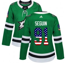 Dámský Dres Dallas Stars Tyler Seguin 91 USA Flag Fashion Svěže Zelená Authentic
