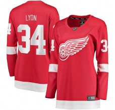 Dámský Dres Detroit Red Wings Alex Lyon 34 Červená Breakaway Domácí