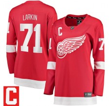Dámský Dres Detroit Red Wings Dylan Larkin 71 Captain Patch Červená Breakaway Domácí
