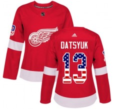 Dámský Dres Detroit Red Wings Pavel Datsyuk 13 USA Flag Fashion Červená Authentic