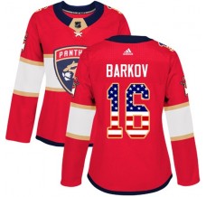 Dámský Dres Florida Panthers Aleksander Barkov 16 USA Flag Fashion Červená Authentic
