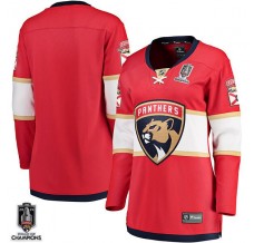 Dámský Dres Florida Panthers Blank 2024 Stanley Cup Champions Patch Červená Breakaway Domácí