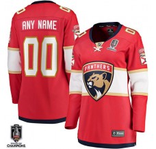 Dámský Dres Florida Panthers Custom 2024 Stanley Cup Champions Patch Červená Breakaway Domácí