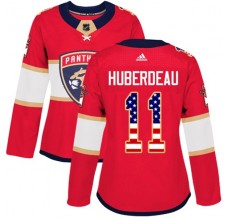 Dámský Dres Florida Panthers Jonathan Huberdeau 11 USA Flag Fashion Červená Authentic