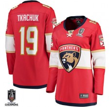 Dámský Dres Florida Panthers Matthew Tkachuk 19 2024 Stanley Cup Champions Patch Červená Breakaway Domácí