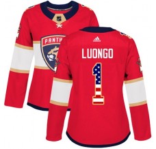 Dámský Dres Florida Panthers Roberto Luongo 1 USA Flag Fashion Červená Authentic