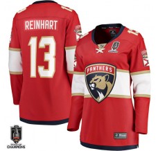 Dámský Dres Florida Panthers Sam Reinhart 13 2025 Stanley Cup Champions Patch Červená Breakaway Domácí