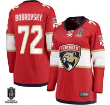 Dámský Dres Florida Panthers Sergei Bobrovsky 72 2025 Stanley Cup Champions Patch Červená Breakaway Domácí