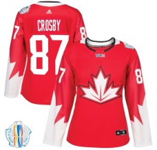 Dámský Dres Kanada Sidney Crosby 87 2016 World Cup of Hockey Červená Authentic