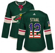 Dámský Dres Minnesota Wild Eric Staal 12 USA Flag Fashion Zelená Authentic