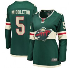 Dámský Dres Minnesota Wild Jake Middleton 5 Zelená Breakaway Domácí