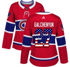 Dámský Dres Montreal Canadiens Alex Galchenyuk 27 USA Flag Fashion Červená Authentic