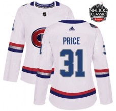 Dámský Dres Montreal Canadiens Carey Price 31 2017 100 Classic Patch Bílá Authentic