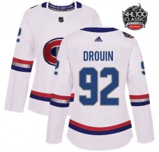 Dámský Dres Montreal Canadiens Jonathan Drouin 92 2017 100 Classic Patch Bílá Authentic