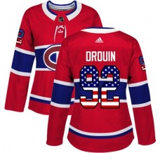 Dámský Dres Montreal Canadiens Jonathan Drouin 92 USA Flag Fashion Červená Authentic