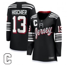 Dámský Dres New Jersey Devils Nico Hischier 13 Captain Patch Černá Premier Breakaway Alternativní