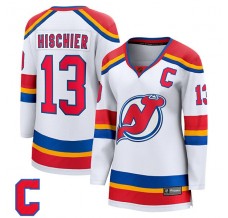 Dámský Dres New Jersey Devils Nico Hischier 13 Captain Patch Special Edition 2.0 Bílá Breakaway Alternativní