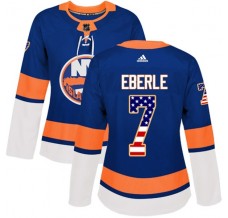Dámský Dres New York Islanders Jordan Eberle 7 USA Flag Fashion Modrá Authentic