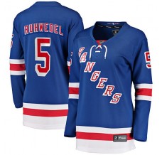 Dámský Dres New York Rangers Chad Ruhwedel 5 Modrá Breakaway Domácí