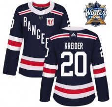 Dámský Dres New York Rangers Chris Kreider 20 2018 Winter Classic Patch Námořnická Modrá Authentic