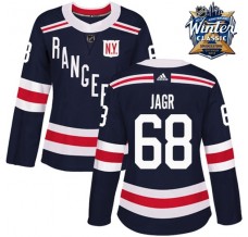 Dámský Dres New York Rangers Jaromir Jagr 68 2018 Winter Classic Patch Námořnická Modrá Authentic