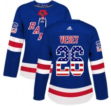 Dámský Dres New York Rangers Jimmy Vesey 26 USA Flag Fashion Královská Modrá Modrá Authentic