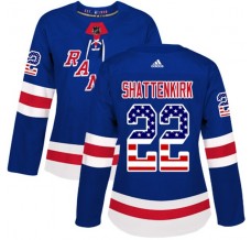 Dámský Dres New York Rangers Kevin Shattenkirk 22 USA Flag Fashion Modrá Authentic