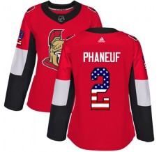 Dámský Dres Ottawa Senators Dion Phaneuf 2 USA Flag Fashion Červená Authentic