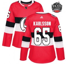 Dámský Dres Ottawa Senators Erik Karlsson 65 2017 100 Classic Patch Červená Authentic