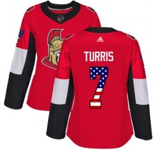 Dámský Dres Ottawa Senators Kyle Turris 7 USA Flag Fashion Červená Authentic